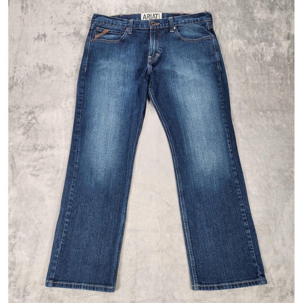 Ariat M7 Rocker Straight Jeans Mens 36x30 Medium Wash Blue Stretch Denim